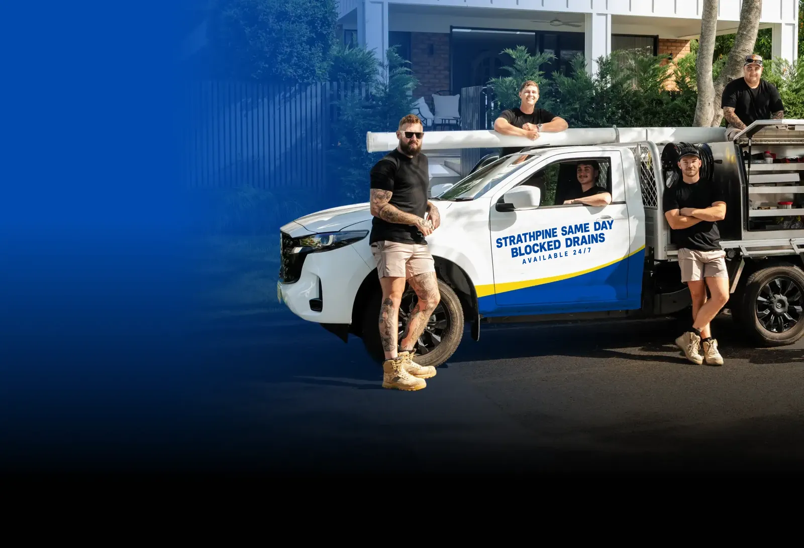 Strathpine Same Day Blocked Drains team with the ute